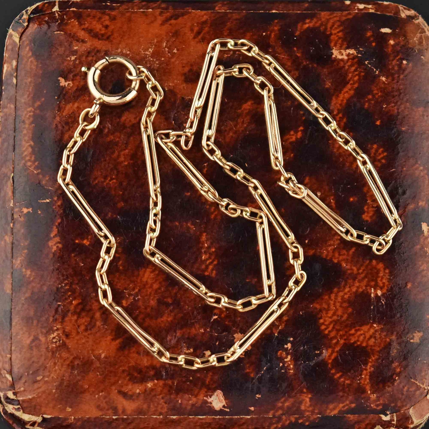 Antique Victorian 14K Gold Pocket Watch Chain Necklace