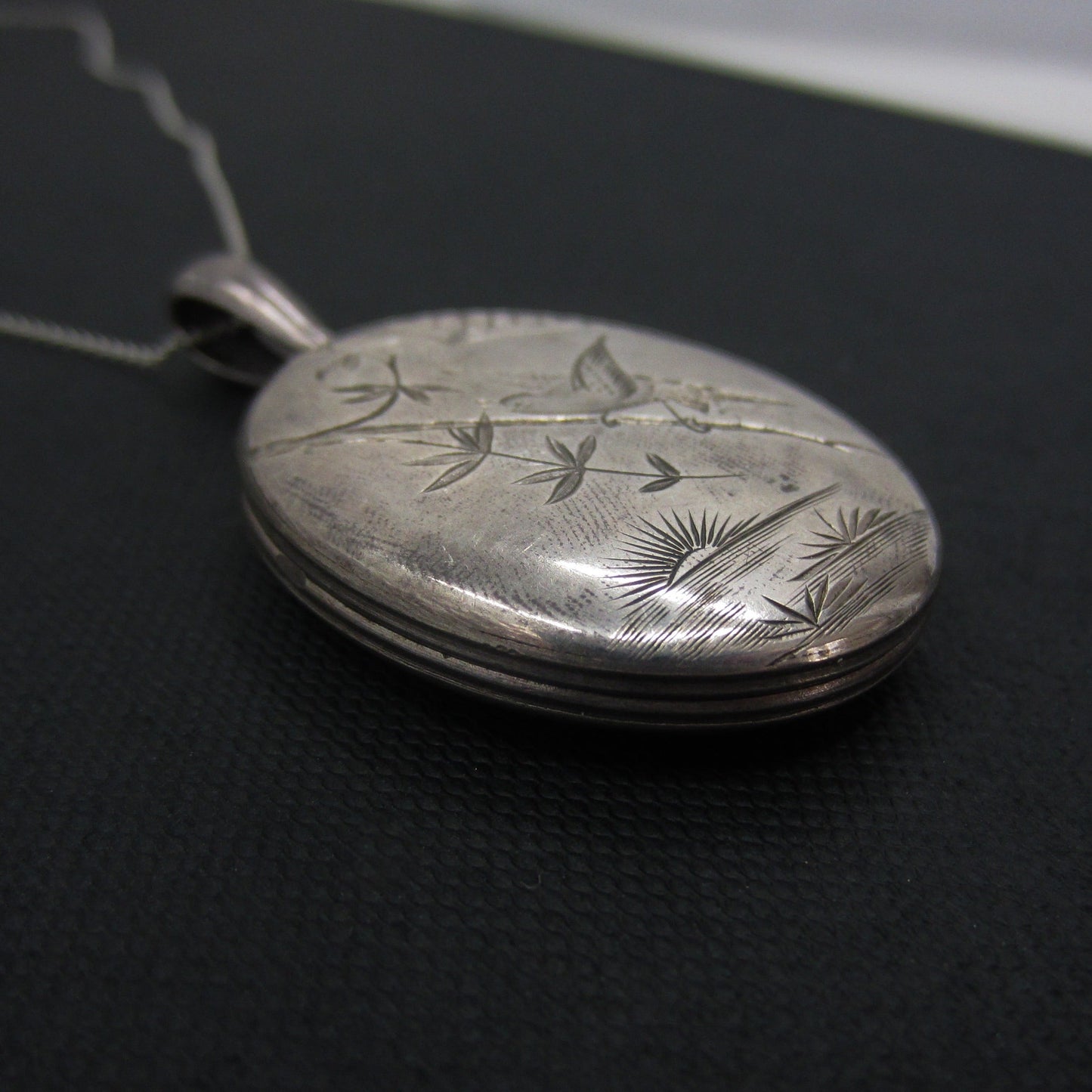 SOLD Victorian Aesthetic Period Bird Locket Sterling c. 1890