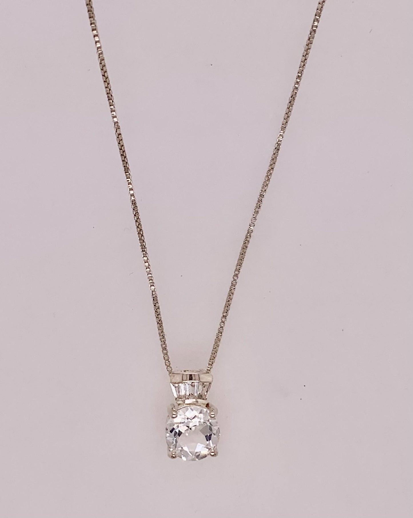 Estate Sterling Silver Cubic Zirconia Necklace