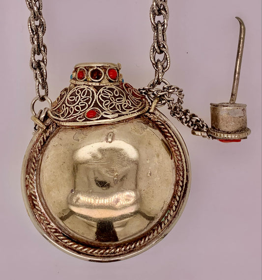 Estate Tibetan Snuff Bottle Necklace