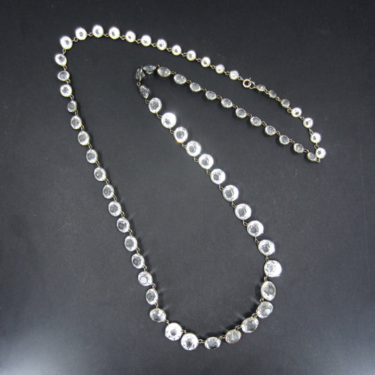 SOLD Art Deco Long 32¡± Graduated Paste Crystal Necklace Sterling c. 1930